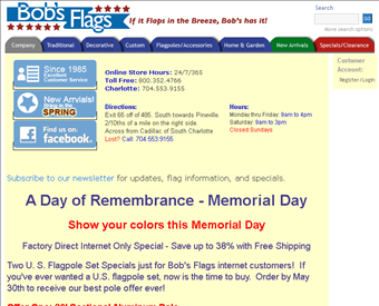 Bob's Flags web screenshot