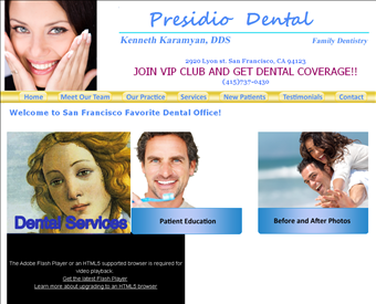 Presidio Dental web screenshot