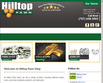 Hilltop Pawn Shop web screenshot