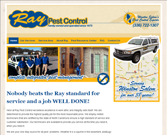 Ray Pest Control web screenshot