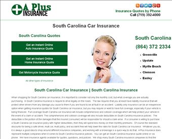 A Plus Insurance web screenshot