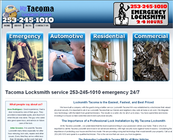 My Tacoma Locksmith web screenshot