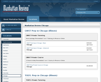 Manhattan Review GMAT GRE LSAT Prep & Admissions Consulting web screenshot