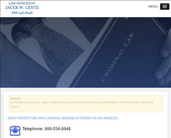 Law offices of Jacek W. Lentz web screenshot