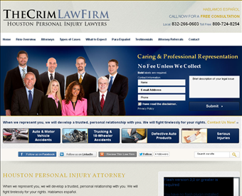 The Crim Law Firm, P.C. web screenshot