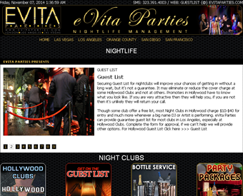 eVita Parties web screenshot