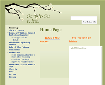 Marsha Sims Sort-It-Out, Inc. web screenshot