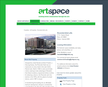 Artspace Projects Inc web screenshot
