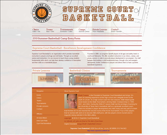 Supreme Court Basketball web screenshot