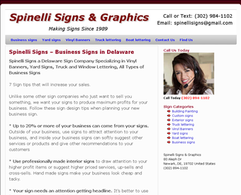 Spinelli Signs & Graphics web screenshot
