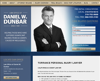 Law Office of Daniel W. Dunbar web screenshot