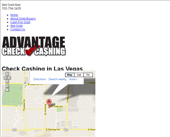 Advantage Check Cashing web screenshot