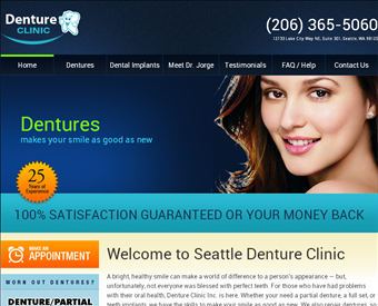 Denture Clinic Inc. web screenshot