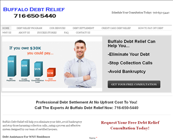 Buffalo Debt Relief web screenshot