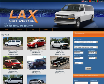 Lax Vans West LA web screenshot