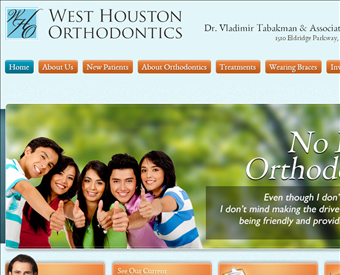 West Houston Orthodontics web screenshot