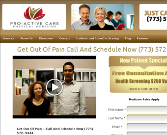 Pro-Active Care Physical Medicine web screenshot