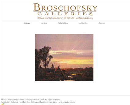 Broschofsky Galleries web screenshot
