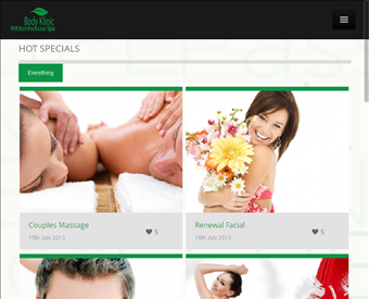 The Body Klinic Rittenhouse Spa web screenshot