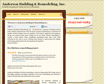 Anderson Building & Remodeling, Inc. web screenshot
