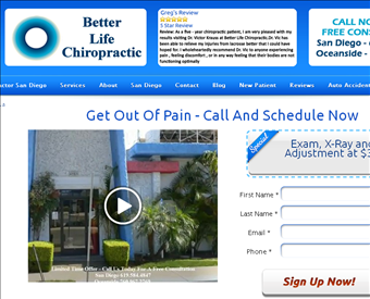 Better Life Chiropractic web screenshot