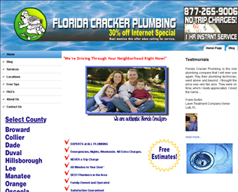 Florida Cracker Plumbing web screenshot