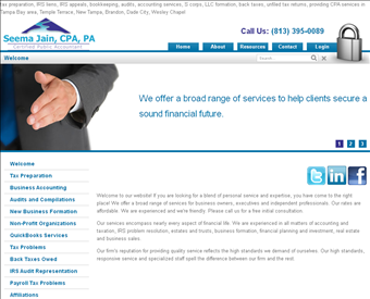 Seema Jain CPA PA web screenshot