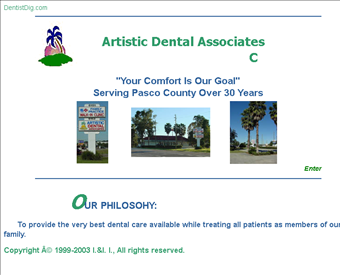 Artistic Dental Associates web screenshot