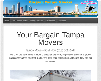 Bargain Tampa Movers web screenshot