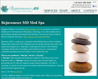 Rejuvenesce MD Medical Spa web screenshot