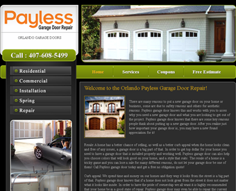 Payless Garage Door Repair web screenshot