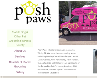 Posh Paws Mobile Grooming web screenshot