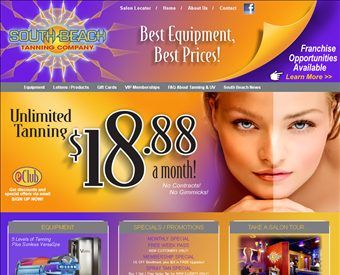 South Beach Tanning Company web screenshot