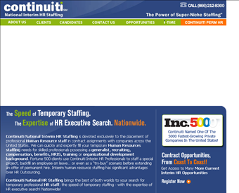 Continuiti National Interim HR Staffing web screenshot