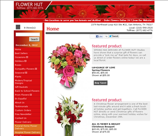 Flower Hut web screenshot