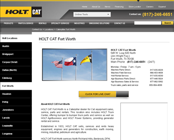 HOLT CAT Fort Worth web screenshot
