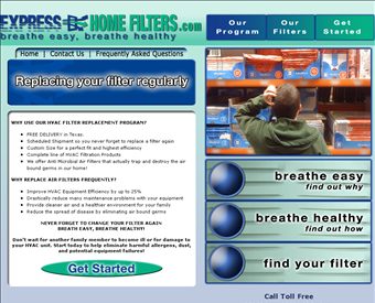 Express Home Filters, LLC web screenshot