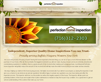 Perfection Home Inspection web screenshot