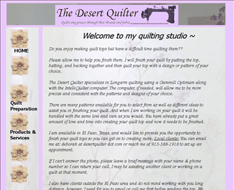 The Desert Quilter web screenshot