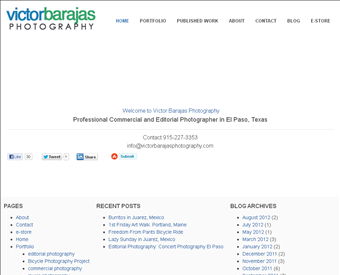 Victor Barajas Photography web screenshot