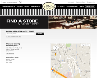 The Art of Shaving Broadway Plaza web screenshot