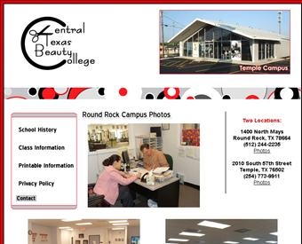 Central Texax Beauty College web screenshot