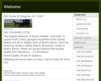 Brads Barns & Gazebos web screenshot