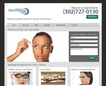 Halpern Eye Care web screenshot