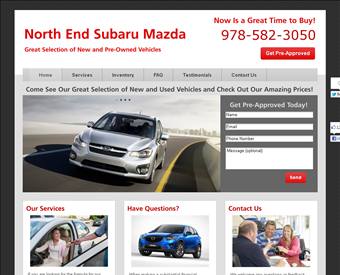 North End Subaru Mazda web screenshot