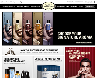 The Art of Shaving web screenshot