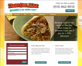 Taco Del Mar web screenshot