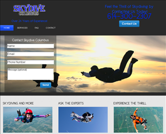 Skydive Columbus web screenshot