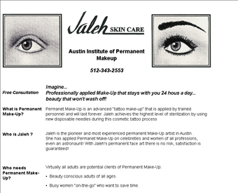 Austin Institute of Permanent Make-Up web screenshot