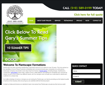 Plantscape Formations, Inc. web screenshot